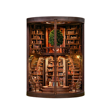 Miniatuur bouwpakket Wisdom Rings Library – vooraanzicht