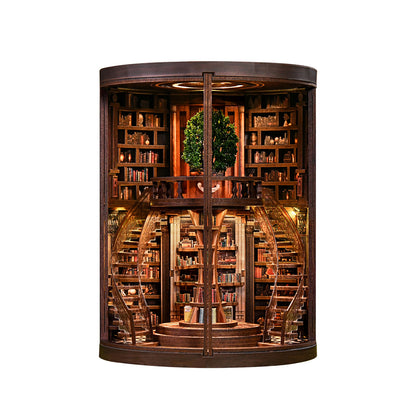 Miniatuur bouwpakket Wisdom Rings Library – vooraanzicht