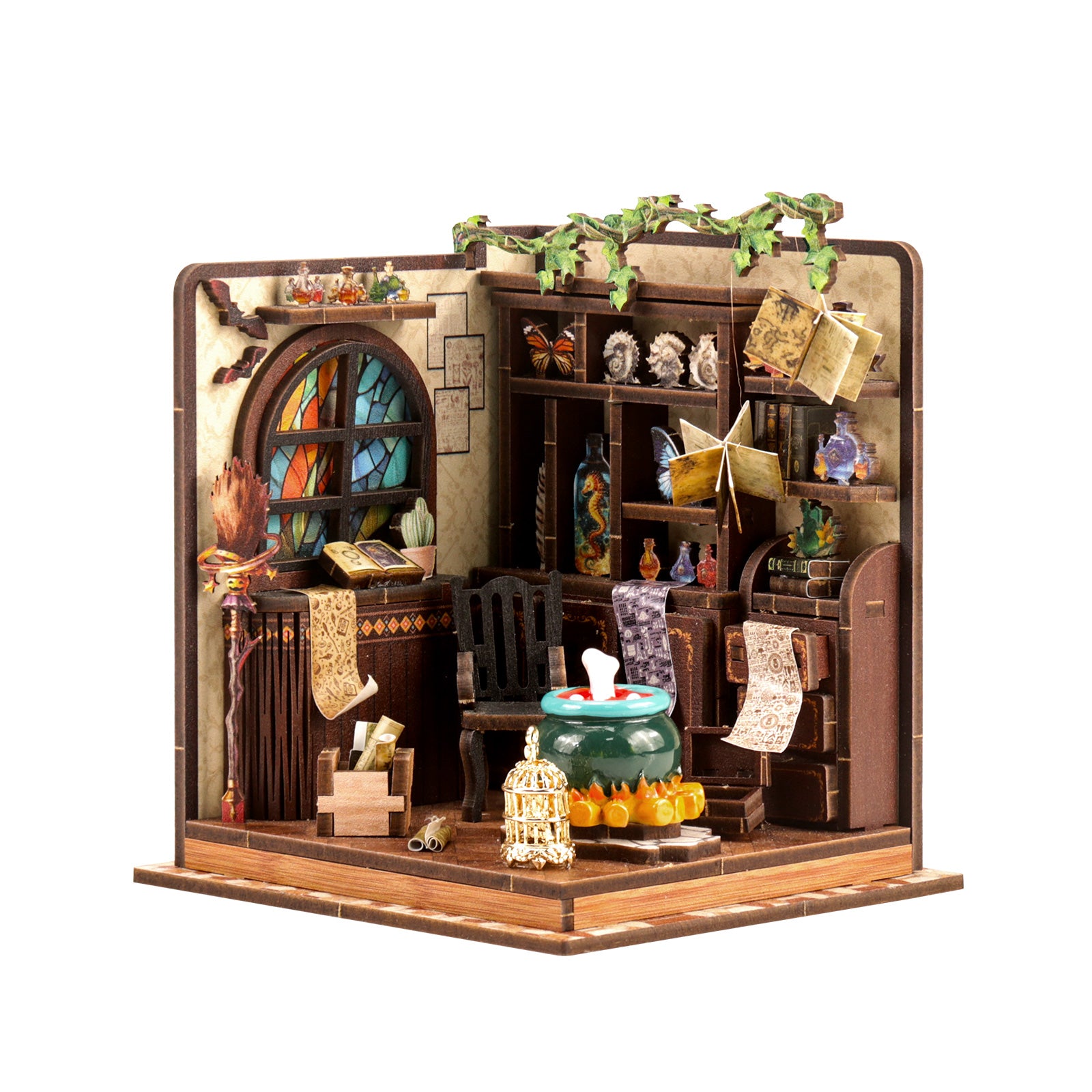Miniatuur bouwpakket Magic Potion Workshop – schuin rechts