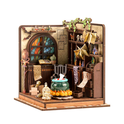 Miniatuur bouwpakket Magic Potion Workshop – schuin links
