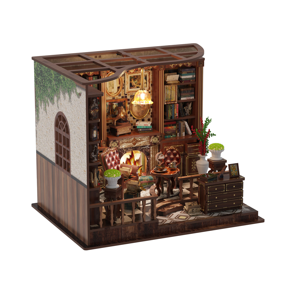 Miniatuur bouwpakket Left Bank Study – schuin links