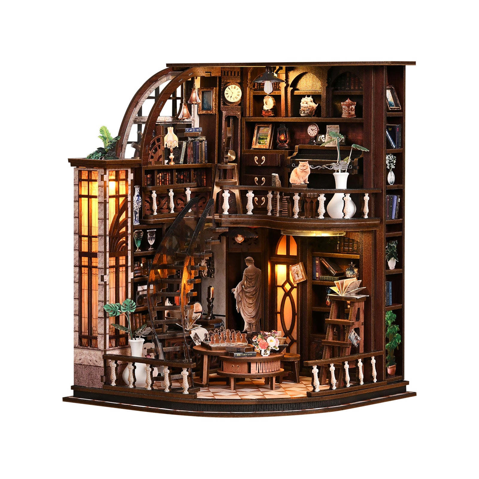 Miniatuur bouwpakket Bacchus Bookstore – schuin rechts