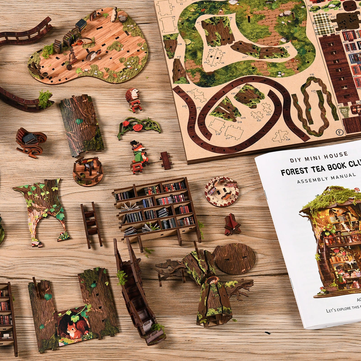 Miniatuur bouwpakket Forest Tea Book Club - Assemblr