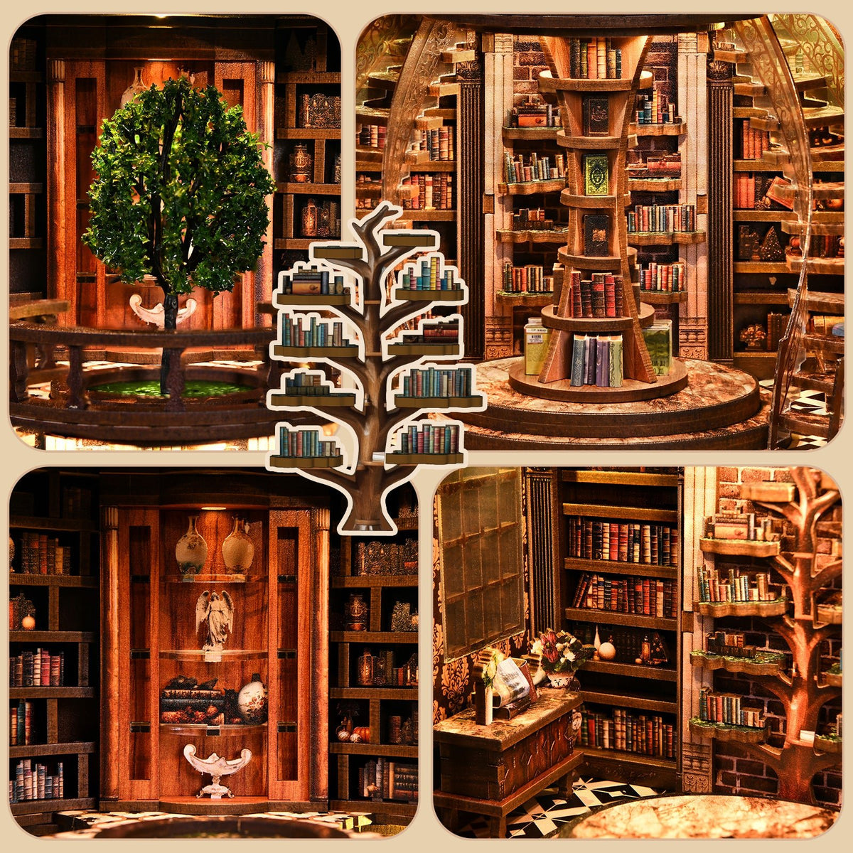 Miniatuur bouwpakket Wisdom Rings Library - Assemblr